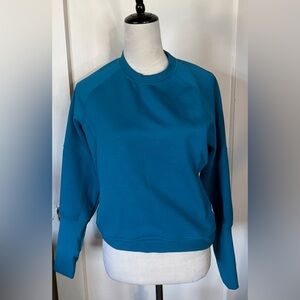 Korsa Metropolitan Crew Sweatshirt Teal Run Workout Yoga Pilates Athletic Comfy